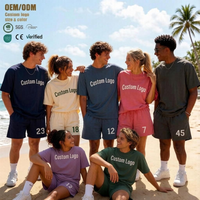 Ensemble chemise et short assortis, impression de logo personnalisé, vente en gros, enterrement de vie de garçon, enterrement de vie de jeune fille, team building, vêtements de plage, tailles S-5XL, fournisseur OEM ODM