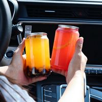Vente chaude : Canette transparente jetable en PET pour boissons (lait, soda, jus) avec couvercle en aluminium