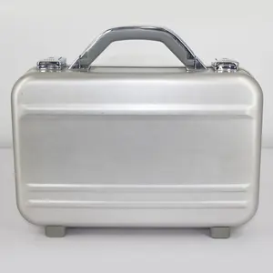 Professionelle aluminiumlegierung extrudiert hart tragetasche trage-werkzeugkasten werkzeugtasche klein tragbar reisen aufbewahrungsschränkchen in silber