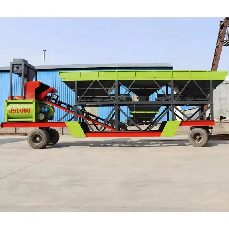 2024 Nieuwe Elektrische Mobiele Betonmixer Batching-Installatie Voor Het Bouwen Met De Kerncomponenten Van De Pompmotor Productielijn