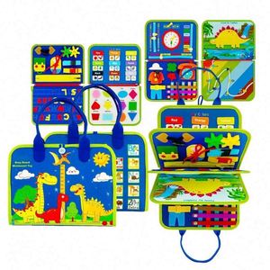 Tablero de Actividades de Fieltro con Diseño de Dinosaurio, Juguetes Montessori para Niños Pequeños, Libro Sensorial de Fieltro para Educación Temprana - Product Image 1