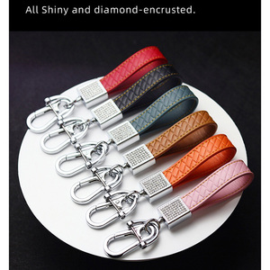 Strass cuir <span class=keywords><strong>voiture</strong></span> porte-clés pour femmes hommes universel diamant porte-clés boucles support <span class=keywords><strong>voiture</strong></span> accessoires luxe Promotion cadeau - Product Image 5