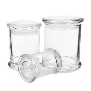 Best seals round empty 80ml 200ml 350ml transparent storage glass jars glass bottles with lid storage jar airtight head