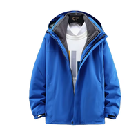 Automne Zip up Hoodie Streetwear Hommes Vêtements Coupe-Vent Denim Parka Outwear Manteaux À Capuche Imprimé Hiver Vers Le Bas Veste Pour Hommes