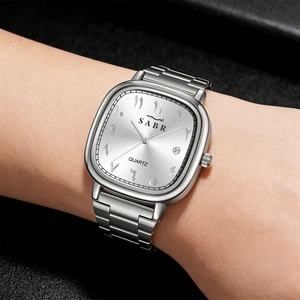 Wholesale New Men's Stainless Steel Quartz Watch Personalized Arabic Numerals <b>Calendar</b> Dial Business Watch Accepts Custom Logo - Product Image 3