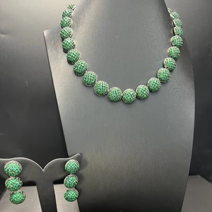 שרשרת ריינסטון ירוק בקיץ 15 מ "מ + צמיד מתנה היפ הופ מתנה - Product Image 3