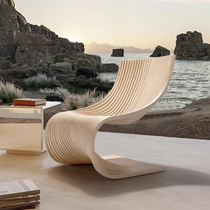 Sillón Individual Minimalista en Forma de <span class=keywords><strong>S</strong></span>, Hecho a Mano con Madera Maciza, Mueble de Diseño para Sala de Estar o Dormitorio - Product Image 2
