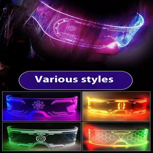 Rhchshining Moda Bar Fiesta Baile Gafas LED Cyberpunk Led Gafas de sol Light up Visor Tecnología Gafas futuristas - Product Image 3