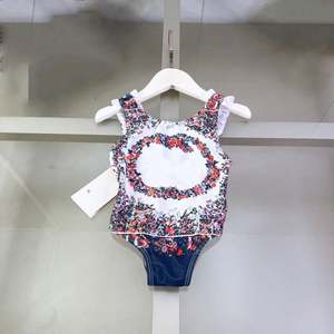 Traje de Baño de Una Pieza con Estampado Floral para Niñas, Marca de Lujo de Diseñador, Ropa Deportiva Sexy y Transpirable, Talla Grande para Niñas - Product Image 1