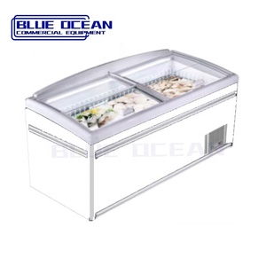 Venta al por mayor 220V Single-Temperature Island Freezer Deep Display Freezer -18C Temperatura Single Glass Door Display Freezer - Product Image 2