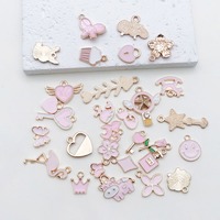 Pendentif en alliage rose en forme de goutte d'huile, fait main, pour boucles d'oreilles, colliers et autres créations DIY