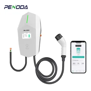 22 Kw 2 Wallbox Pour La Maison Véhicule Électrique Ev Car Type1 Type2 Chargeur Portable Ac Ev Chargeur Avec Écran D'affichage Lcd