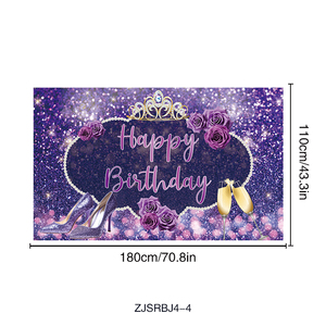 Toile de Fond Joyeux Anniversaire Bannière Affiche Géante en Tissu Scintillant avec Ballons, Fond <span class=keywords><strong>Photo</strong></span> pour Décoration de Fête d'Anniversaire - Product Image 4