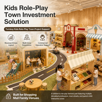 Mini centre commercial familial clé en main pour projets de centres de loisirs familiaux (FEC) avec maisons de jeu, devantures de magasins et routes, conception personnalisée