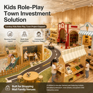 Mini centre commercial familial clé <span class=keywords><strong>en</strong></span> main pour projets de centres de loisirs familiaux (FEC) avec maisons de jeu, devantures de magasins et routes, conception personnalisée - Product Image 1