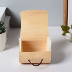 Caja redonda de madera de abedul hecha a mano para regalo, para envasar té, contenedor de almacenamiento artesanal - Product Image 2
