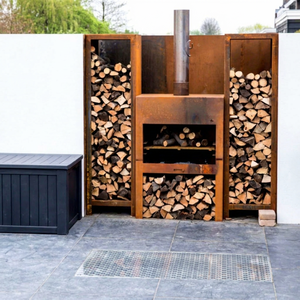 Large Tall Corten Steel Wood-Burning Fire Pit <b>Table</b> with Chimney Portable Freestanding Outdoor Garden Decoration 75000 BTU+ - Product Image 1