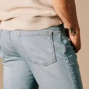 Jeans de Mezclilla Elásticos Clásicos Personalizados ShanLai/ Jeans para Hombre con Botones Metálicos Antiguos de Corte Ajustado - Product Image 6