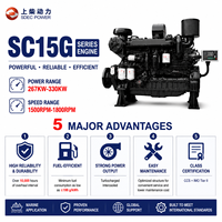 Moteur diesel marin SDEC Shangchai Dongfeng 267 kW-330 kW, série SC15G, SC15G500CA2, refroidi par eau, prix usine
