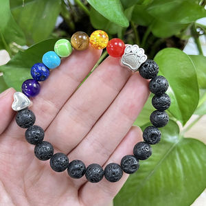 Joyería Conmemorativa para Mascotas Hecha a Mano, Regalo de Condolencia para Mascotas, Cuentas Mixtas de 8mm, Pulsera Conmemorativa de 7 Chakras para Perros y Gatos Queridos - Product Image 3