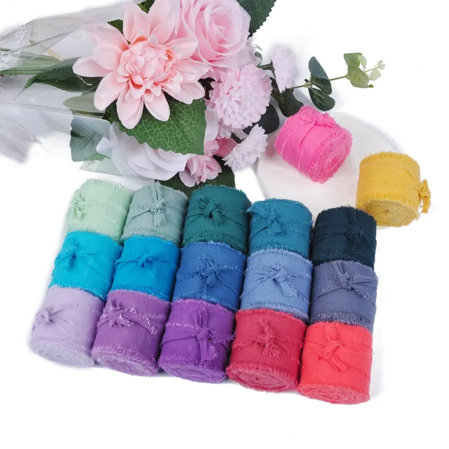 Geschenk verpackung ausgefranste Kanten Hand gefärbtes hochwertiges natürliches 100-Baumwollband für rustikale Hochzeits einladung