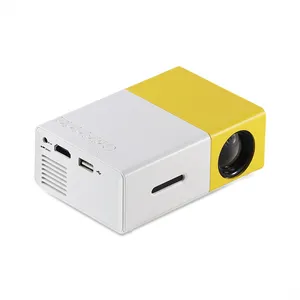 Kuning Emas 300 Di Saham Mini Portable Projector 600 Lumens Beamer HD Bioskop Layar Proyektor untuk Rumah