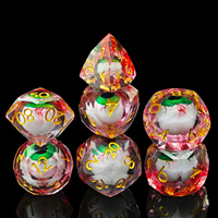 Ensemble de dés en résine découpée DND avec yeux mobiles, 7 pièces, dés polyédriques pour jeu de table Dungeons & Dragons, dés réalistes avec yeux sanglants