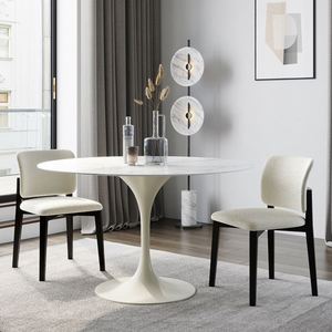Nordischer Tulpen-Tisch Runder Tisch Römische Säule Luxuriöser Haushalt Steinplatte Runder Tisch - Product Image 1