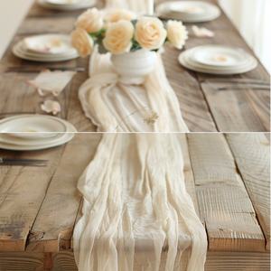 All'ingrosso evento personalizzato di nozze Chiffon Cheesecloth runner da tavolo 10ft <span class=keywords><strong>per</strong></span> la festa - Product Image 6