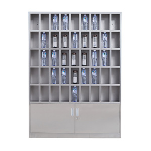Xinlongfei Stainless Steel Storage Cabinet 7 Tier Multi Compartment With <b>Lock</b> For Workshop Warehouse Tea Room Cup Storage - Product Image 2