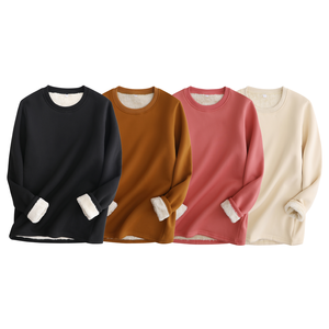 Suéter <span class=keywords><strong>de</strong></span> lana <span class=keywords><strong>de</strong></span> gran tamaño para mujer con logotipo personalizado <span class=keywords><strong>de</strong></span> alta calidad, <span class=keywords><strong>Sudadera</strong></span> con capucha <span class=keywords><strong>de</strong></span> cuello redondo para técnica bordada <span class=keywords><strong>de</strong></span> invierno - Product Image 1