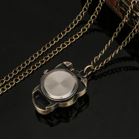 Collier de montre de poche crâne gothique-Pendentif tête de mort Steampunk, bijoux d'enfer en bronze antique avec chaîne, cadeau sombre pour homme