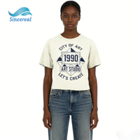 T-shirt court pour femme personnalisé, imprimé graphique rétro Y2K, en coton et élasthanne, col rond, respirant, écologique, anti-UV, toucher doux, été