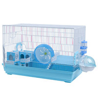 Cage à hamster de luxe à double étage, style château, 60 cm, cage de base avec espace de nidification amovible, grande taille pour petits hamsters, style moderne