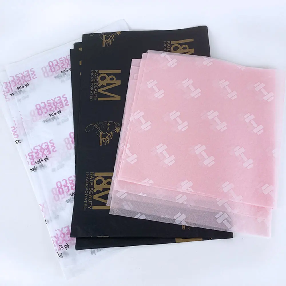 Kunden spezifisches Logo Pink White Wlack Gold Verpackungs papier Tissue Packpapier Kleidung Schuhe Verpackung Wrap Tissue Paper