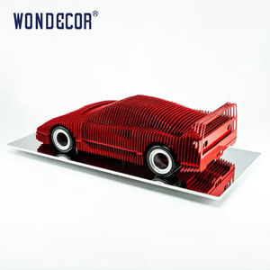 WONDECORモダンアブストラクトアートスポーツカーF40ステンレス鋼車の彫刻 - Product Image 2