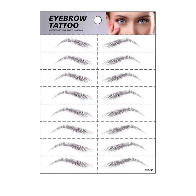 New 8 Pairs Waterproof 4D Hair-like Imitation Eyebrow Tattoos Sticker Temporary Eyebrow Tattoo Sticker