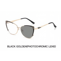 Lunettes de vue pour adultes, style œil-de-chat, unies, photochromiques, durables, légères, à monture complète, protection UV, pour myopes, vente en gros