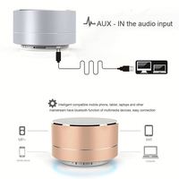 Mini Altavoz Portátil Estéreo Inalámbrico, Altavoz con Sonido HD de Alta Venta, Mini Altavoz BT de Metal con Bajos, Tarjeta TF, Radio FM y AUX