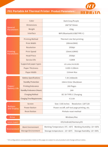 Xách tay F81 A4 nhiệt inkless máy in cho <span class=keywords><strong>Bluetooth</strong></span> & <span class=keywords><strong>Wifi</strong></span> kích hoạt để sử dụng nhà & Android thiết bị - Product Image 5