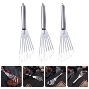 Espátula de acero inoxidable para freír carne y pescado, herramienta de cocina, utensilios para hornear, utensilios de cocina resistentes al calor, 3 uds. - Product Image 1