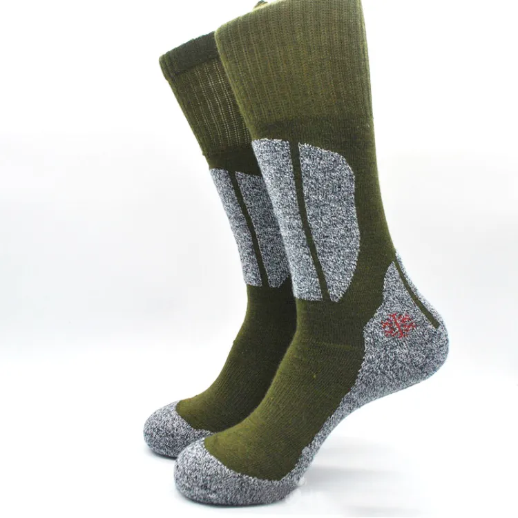 Foreign Trade Yu Danjun Green Merino Wool Thickened Hiking Socks Men's Socks