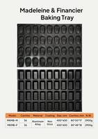Moule à financier en aluminium de qualité professionnelle pour restaurant, grande taille, 36 cavités