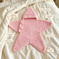 Ensemble de photographie pour nouveau-né en coton fait main, écoresponsable, au crochet, motif étoile de mer, avec capuche, cadeau de baby shower, vente en gros