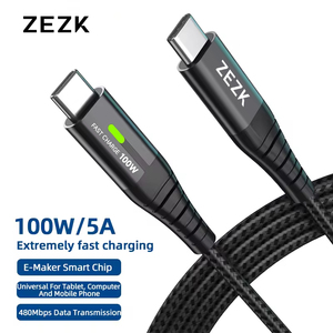 ZEZK all'ingrosso caricatore veloce 100W 5A tipo C LED cavo USB cellulare compatibile con <span class=keywords><strong>Samsung</strong></span> <span class=keywords><strong>S</strong></span> 20 <span class=keywords><strong>21</strong></span> 22 p20 30 40 - Product Image 2