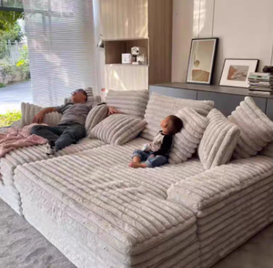 Juego <span class=keywords><strong>de</strong></span> Sofá Cama Modular <span class=keywords><strong>de</strong></span> Piel Sintética <span class=keywords><strong>de</strong></span> <span class=keywords><strong>Conejo</strong></span>, Diseño Reclinable con Funda Extraíble para Dormitorios <span class=keywords><strong>de</strong></span> Hotel y Espacios <span class=keywords><strong>de</strong></span> Estar - Product Image 5