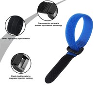 Sangle Velcro réversible en nylon avec boucle auto-agrippante, bande adhésive forte, organisateur de câbles pour ordinateur de vélo, cordon d'alimentation, sac double face