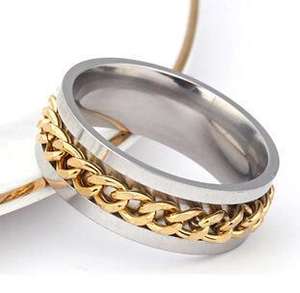 XM20045 Anneaux anti-stress pour hommes et femmes <span class=keywords><strong>en</strong></span> acier inoxydable, anneaux rotatifs à chaîne avec lune, étoile et chiffres romains - Product Image 6