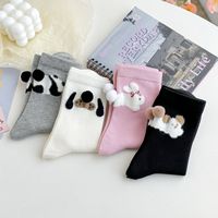 Chaussettes courtes en coton imprimées de chats de dessins animés colorés, respirantes, pour femmes, usage quotidien, vente en gros, chaussettes de sport pour l'automne