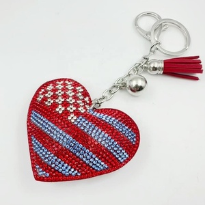 New Creative Diamond <b>Studded</b> American Flag Rubber Keychain Pendant for <b>Bag</b> Decoration and Holiday Gifts - Product Image 6